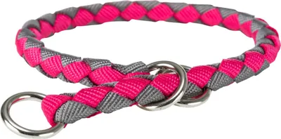 Obrázok produktu pre Trixie CAVO okrúhly obojok "Stop pulling" - fuchsiová/grafitová Veľkosť: S:25-31cm/12mm