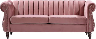 Produktbild von Chesterfield-Sofagarnitur - 3-Sitzer & 2-Sitzer - Samt - Altrosa - TRUMBO