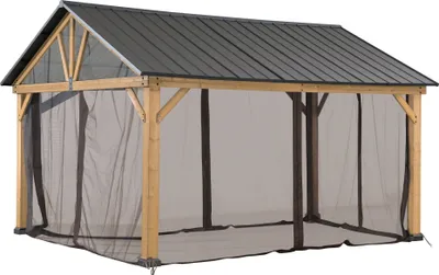 Zdjęcie produktu dla Siatka do altanki Sunjoy z drewna cedrowego, 336 cm x 400 cm