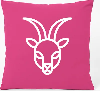Produktbild von Huuraa Kissen Steinbock Sternzeichen Symbol 40x40cm mit Füllung Fuchsia Baumwolle Dekokissen Geschenkidee
