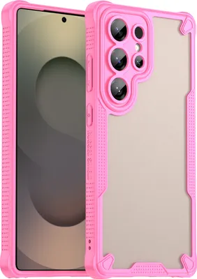 Immagine prodotto di Custodia protettiva per Samsung Galaxy S25 Ultra, lato posteriore traslucido opaco, custodia paraurti in TPU Rosa