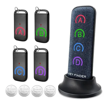 Produktbild von Schlüsselfinder, Key Finder, mit fortschrittlicher Stofffernbedienung und schlanken Empfängern, Schlüsselgeldbörsenfinder mit 85 dB Lautstärke