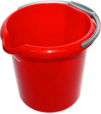Produktbild von Putzeimer Set - 5 Stück mit Ausguss und Skala, 5 Liter - Eimer rund, Wassereimer Kunststoff, Haushaltseimer Plastik - verschiedene Farben Farbe:rot