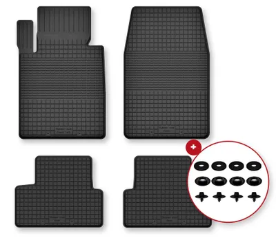 Image de Tapis de sol en caoutchouc pour Mini Cooper F55 2014- – 4 pièces, noirs, semi-universel, adapté