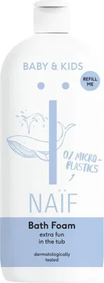 Produktbild von NAÏF Pflegender Badeschaum für Babys & Kinder, Baby-Schaumbad, Flasche,  getestet, Hypoallergen, 500 ml