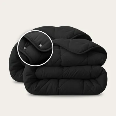 Produktbild von HappyBed - 200x200 cm - Waschbare Bettdecke ohne Bezug - Bedruckte Bettdecke ohne Bezug - Bettwäsche - Schwarz