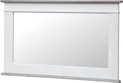 Produktbild von OXM Wandspiegel Rimini Weiß / Dunkelbraun mit weißer und grauer Reibung