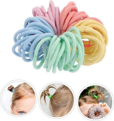 Produktbild von 120stücke Mädchen Haargummis Elastische Pferdeschwanzbänder Nahtlose Haarbänder Kleine Haargummis