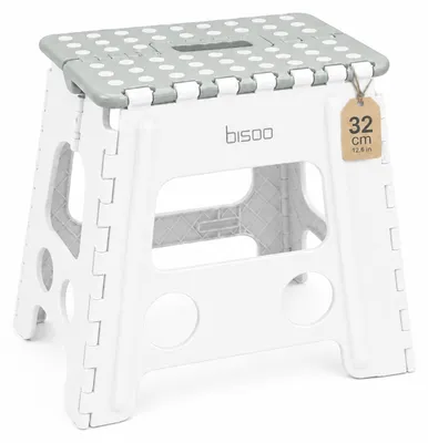 Zdjęcie produktu dla Stołek podnóżek składany - 32 cm - 150 kg - Szaro-zielony - Do kuchni, łazienki i garażu