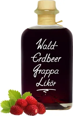 Produktbild von Walderdbeer  Grappa Likör 0,5L mit wunderbarer Duft- & Fruchtnote 18% Vol.