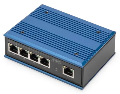 Productafbeelding van DIGITUS DN-651120: Industriële Gigabit PoE-switch, onbeheerd, 4-poorts