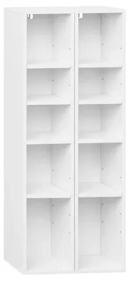 Produktbild von Bücherregal - Standregal - 2er-Set - 10 Fächer - Holz - 17 x 19,5 x 92,5 cm - Weiß