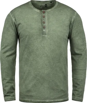 Produktbild von Solid SDTimur Herren Longsleeve Langarmshirt Shirt mit Grandad-Ausschnitt 100% Baumwolle Regular fit