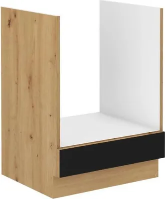 Zdjęcie produktu dla Szafka pod piekarnik MALILA – szerokość 60 cm, czarna/dąb artisan