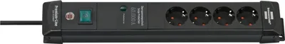 Image de BRENNENSTUHL Premium-Line, répartiteur de courant, 4 prises, 1,8m, noir, avec interrupteur et parasurtenseur