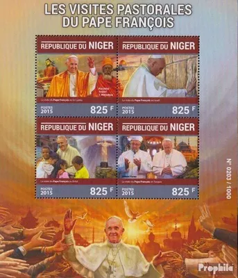Produktbild von Briefmarken Niger 2015 Mi 3962-3965 Kleinbogen (kompl. Ausg.) postfrisch Papst Franziskus
