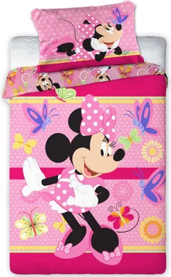 Produktbild von Disney Minnie Maus Kinder Bettwäsche Kopfkissen Bettdecke Micky 100x135 cm