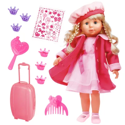 Image de Bayer Design 94635AA Poupée interactive Charlene avec cheveux et yeux qui se ferment, parle et chante 90 phrases, 2 poèmes et 8 chansons, 46 cm