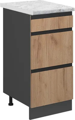 Image de Meuble cuisine Vicco R-Line Chêne de force doré 40cm  J-Shape PT Marbre, Model 45789