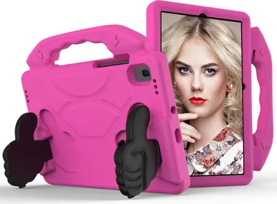 Image de Étui pour enfants pour Samsung Galaxy Tab S6 5G 2020/2019 10.5", Tab S5e, Tab A7 10.4 2022/2020, Tab S6 Lite 2024/2022/2020 10.4", étui léger en mousse EVA avec poignée et support Rose