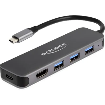 Image de DELOCK 3 Port USB Hub und 4K HDMI Ausgang mit USB Type-C