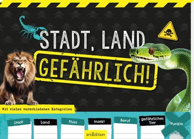 Produktbild von arsEdition Spielblock Stadt, Land, gefährlich!