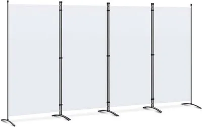 Image de Paravent pliable 4 panneaux - Séparation de pièce pour bureau, balcon, chambre et jardin 324 x 169 cm - Naturel