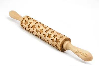 Obrázek produktu pro Folkroll Váleček na těsto gravírovaný hvězdy 37 cm