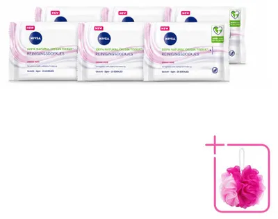 Imagen del producto de 6 toallitas limpiadoras suaves NIVEA para piel seca y sensible - Paquete económico - 6 unidades