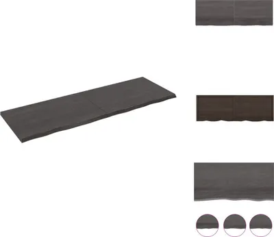 Produktbild von vidaXL Wandregal Dunkelgrau 180x60x(2-4) cm Massivholz Eiche Behandelt -  Wandregale