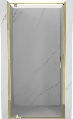 Image de Mexen Exo porte de douche pivotante 75 cm, transparentes, dorées - 8181-075-000-50-00