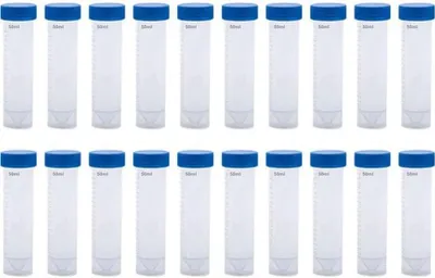 Immagine prodotto di Set di provette da laboratorio in plastica, composto da 20 contenitori trasparenti