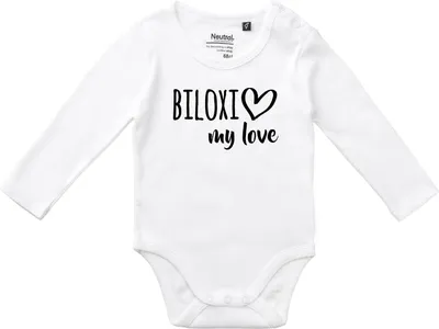 Produktbild von Huuraa Baby Body Biloxi my love 74 White  Baumwolle Fairtrade Langarmbody Geschenkidee