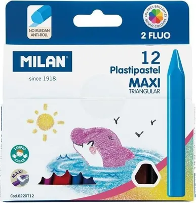 Image de Crayons De Bougie Maxi Triangulaire 12 Couleurs