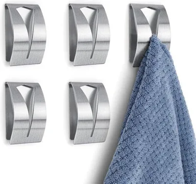 Produktbild von 5 Stück selbstklebende Haken aus Edelstahl, ohne Bohren, für Bad, Küche und Wohnzimmer
