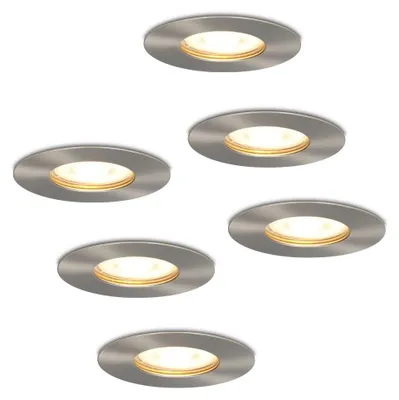 Image de HOFTRONIC - Set de 6 spots encastrables LED 4W 2700K GU10 IP65 acier inoxydable