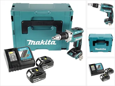 Produktbild von Makita DFS 250 RFJ Akku Trockenbauschrauber 18 V Brushless + 2x Akku 3,0 Ah + Ladegerät + Makpac