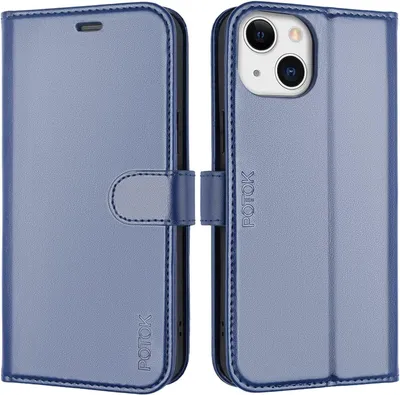 Immagine prodotto di Custodie in pelle con patta per Apple iPhone 13 Mini, colore blu