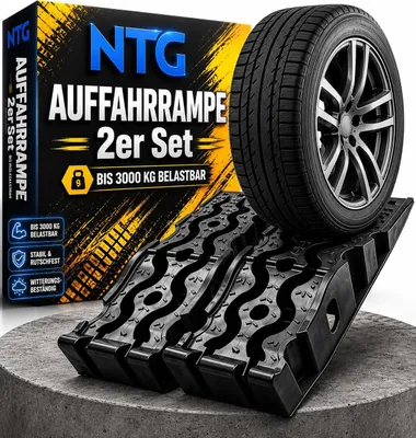 Immagine prodotto di Elzusha - Set di 2 zeppe di sollevamento per auto fino a 3000 kg, in plastica antiscivolo