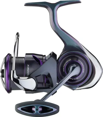 A studio shot of a fishing reel.