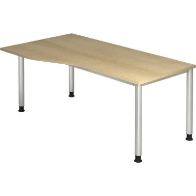 Produktbild von HAMMERBACHER Schreibtisch Maße: 180 x 68-76 x 80-100 cm Material der Platte: Holz Farbe der Tischplatte: eiche