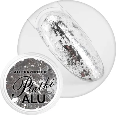 Productafbeelding van Nagellakpoeder Metallic, aluminiumvlokken, AllepaNails, Alluring Silver, 0,2 gram, nummer 1