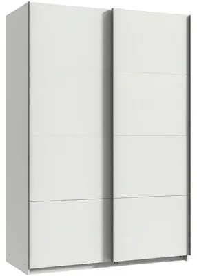 Produktbild von Schwebetürenschrank Bramfeld Kleiderschrank 135x64x198cm weiß Plankeneiche 2-türig (18915)
