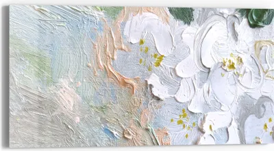 Produktbild von DEQORI Glasbild Echtglas 60x30 cm 'Pastellblütenmeer' Wandbild Bild modern Deko
