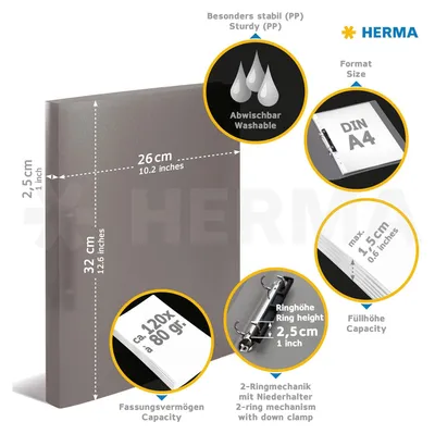 Obrázok produktu pre HERMA Ringbuch A4 uni rot