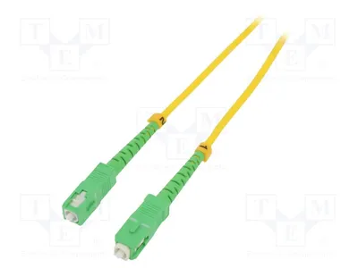 Zdjęcie produktu dla 1 x Kabel światłowodowy (LWL) o długości 2 metrów, żółty, złącza SC/APC po obu stronach, średnica przewodu: 3 mm, typ: światłowód