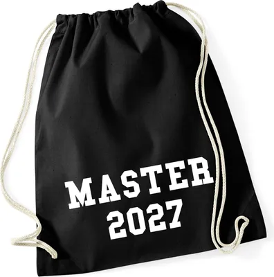 Produktbild von Huuraa Turnbeutel Master 2027 Abschluss 12 Liter Black Baumwolle Rucksack Geschenkidee