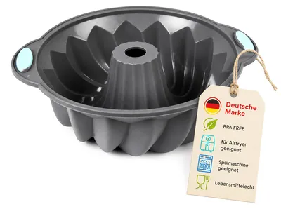 Immagine prodotto di Stampo in silicone per friggitrice ad aria - forma a ciambella, diametro 20x7 cm, senza BPA - stampo per friggitrice ad aria, riutilizzabile, resistente al calore fino a 230 °C