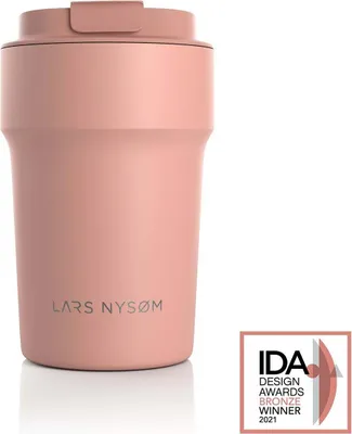Obrázok produktu pre LARS NYSØM Termohrnček na kávu na cesty 380 ml | Cestovný hrnček bez BPA 0,38 l s izoláciou | Termohrnček na kávu na cesty 380 ml Nude