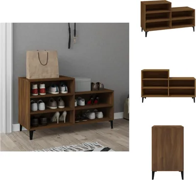 Obrázok produktu pre vidaXL Regál na topánky hnedý dubový vzhľad 102x36x60 cm materiál na báze dreva - Regály a skrine na topánky